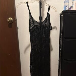 SHEIN Black Mesh Bathing Suit Cover-Up – Size Small – Adjustable Straps